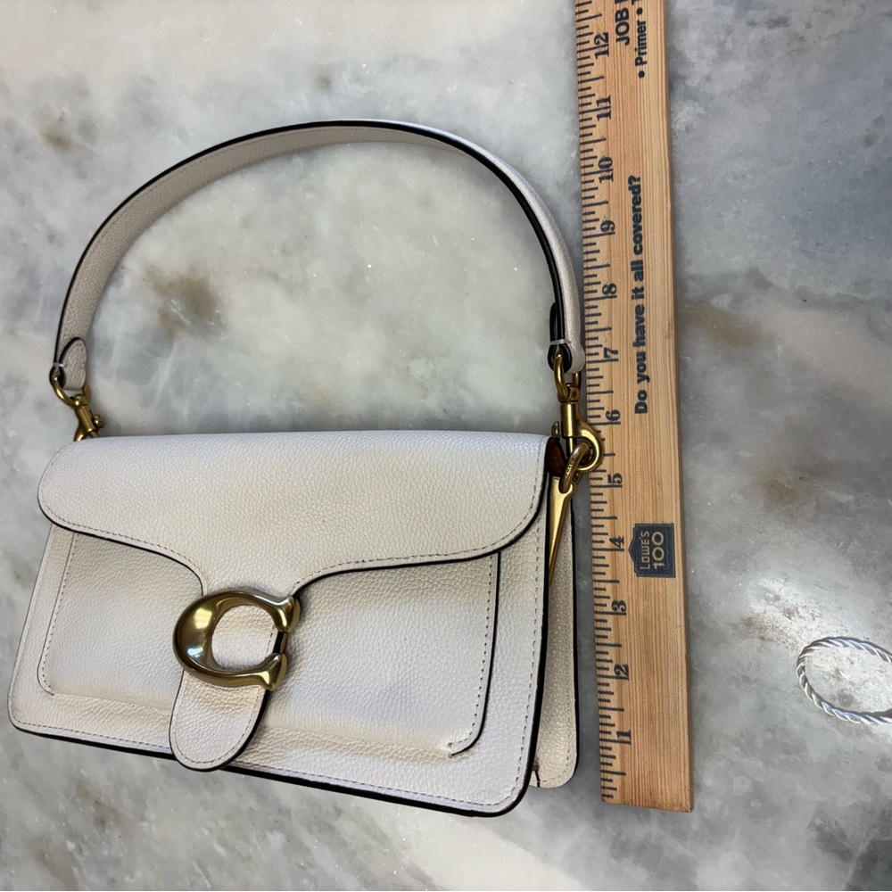 Coach Tabby 26 Shoulder Bag in Polished Pebble Leather - Chalk - Picture 8 of 16